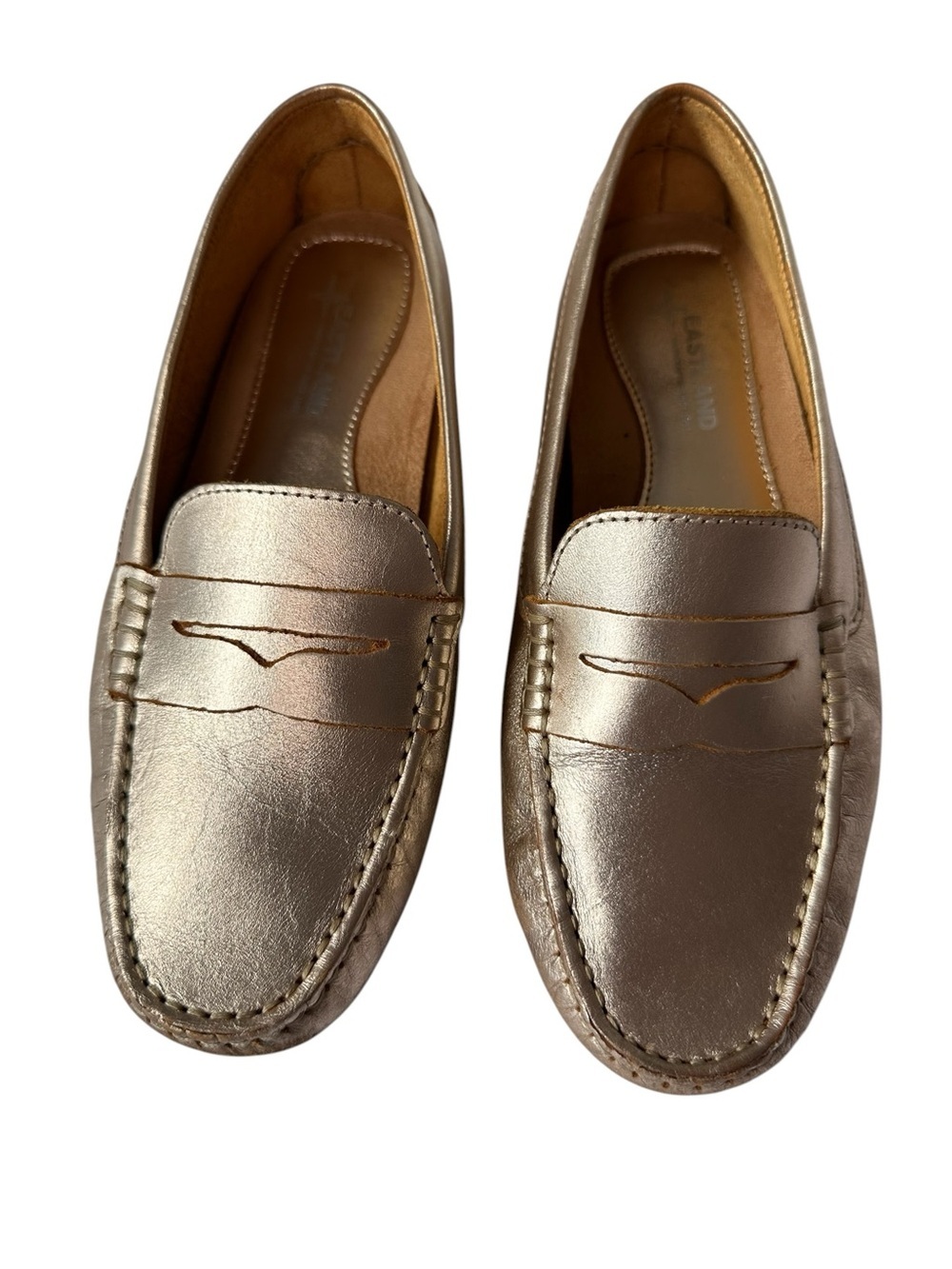 Eastland Metallic Gold Patricia Penny Loafers, Size 8
